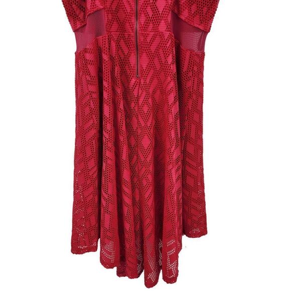 Material Girl Dress Sweetheart Bustier Netted Cutout Mini Fit & Flare Pink M - Picture 10 of 15